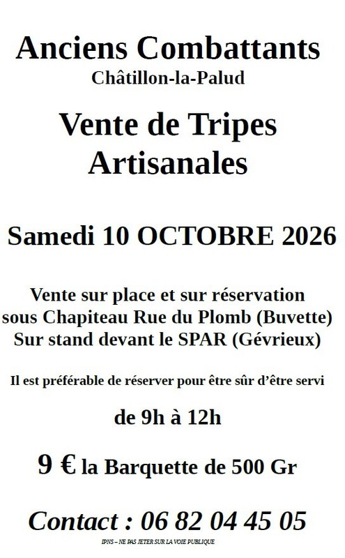 Vente de Tripes 